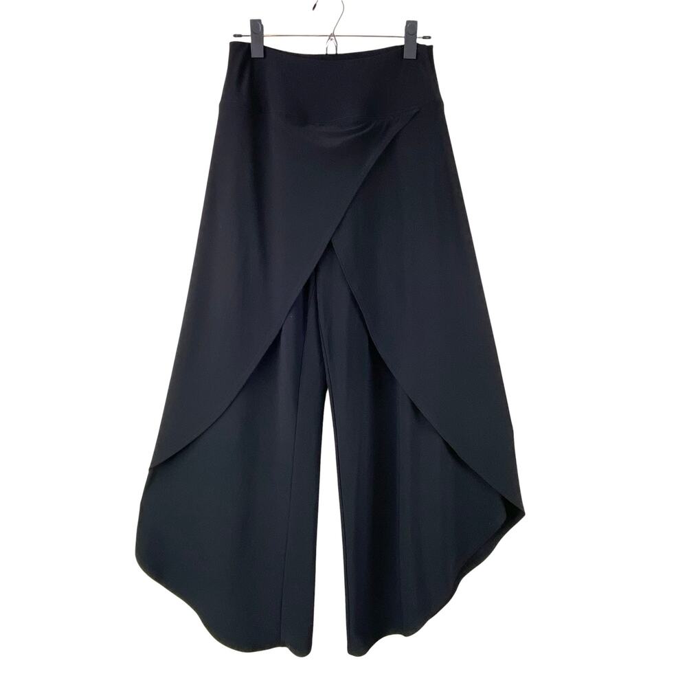 Sympli Wide Leg Rapt Pants Size 8 Black Wrinkle Resistant Travel Resort